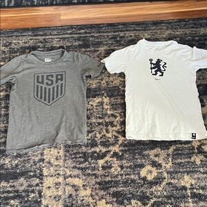 Nike Gray and White soccer Kids Tees